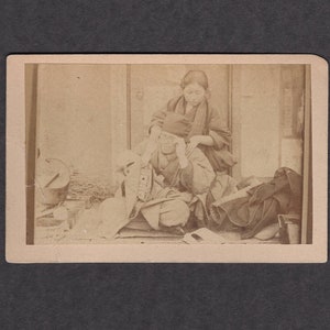Interesting CDV of a Woman Giving a Man a Neck Massage