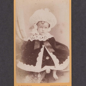Amusing CDV of an Over-Dressed Child ~ No Shoes ~ Hidden Mother
