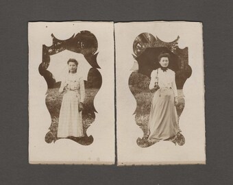 Unusual Set of French CDVs ~ Two Ladies with Umbrellas