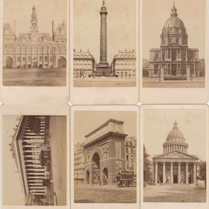 Beautiful Set of 6 Early CDVs ~ Parisian Tourist Spots