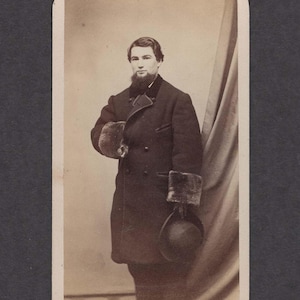 CDV of a Wealthy Gentleman with a Fur Trimmed Coat
