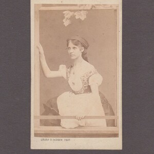 Hansen CDV of a Costumed Actress in a Window
