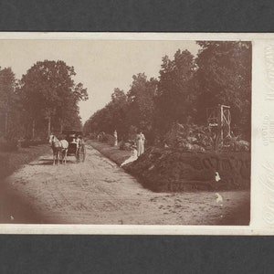 Vista panoramica di un vicolo di campagna ~ Cavallo e carrozza ~ Varsavia, Indiana