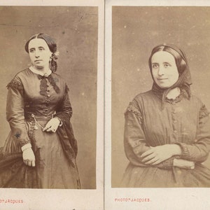 Interesting Set of 2 CDVs ~ Dressed Up and Dressed Down ~ Pattern Maker