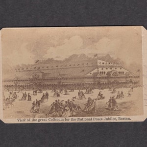 Engraved CDV of The Great Coliseum ~ 1869 National Peace Jubilee