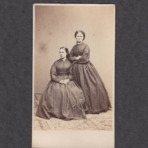 Early CDV of Two Well-Dressed Ladies ~ Tax Stamp