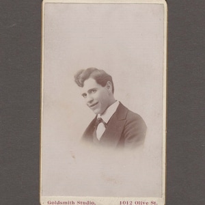 Oddly Posed CDV of a Smiling Man