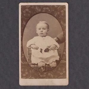 CDV of a Child with a Floral Surround ~ Hidden Mother