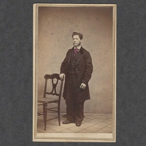 Early Tinted CDV of a Man with a Pink Ascot ~ Tax Stamp