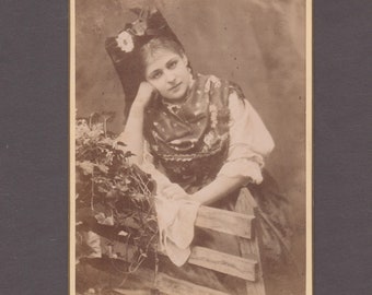 Cabinet Card of a Lady from Alsace in Her Native Costume