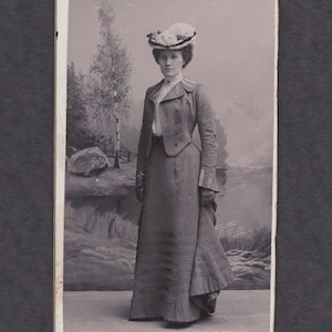 CDV of a Very Well-Dressed Woman ~ Beautiful Backdrop