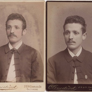 Paar Cabinet Cards of a Gentleman ~ Verzoek om extra exemplaren ~ Verven