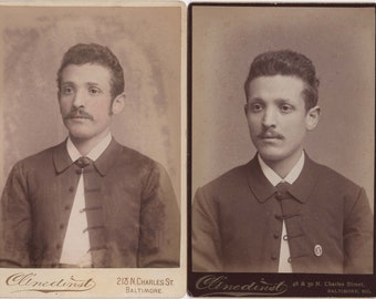 Pair of Cabinet Cards of a Gentleman ~ Request for Additional Copies ~ Tinting