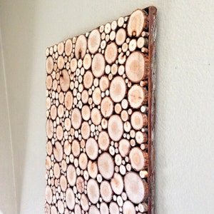 WOOD SLICE PANEL, Wood Slice Mosaic, Wood Slice Art, Rustic Wall Hanging