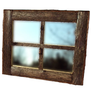 WINDOW PANE MIRROR, Rustic Window Mirror, Rustic Mirror, Log Mirror, Cedar Mirror, Mirror, Wall Mirror image 3