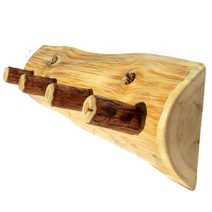 Half Log Peg Rack, Log Rack, Log Shelving Rack, Log Coat Rack