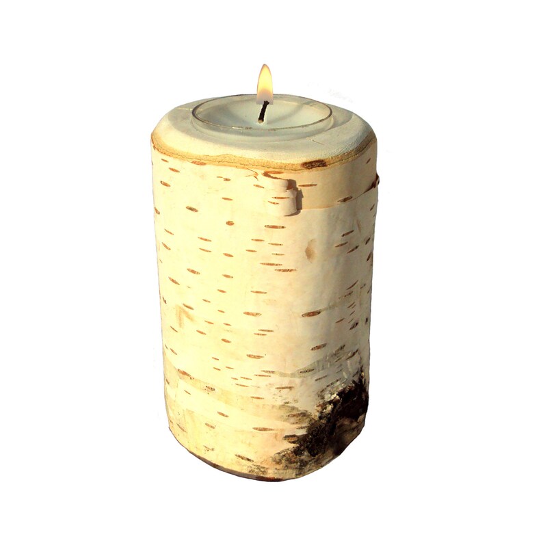Birch Pillar Candle, Birch Candle, Birch Wood Candle, Birch Bark Candle