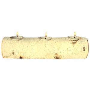 Birch Log Candle, Birch Candle, Birch Centerpiece, Birch Wood Candle