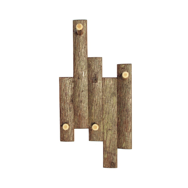 Elegant Coat Rack with Bark, Rustic Coat Rack, Cabin Coat Rack, Rustic Hat Rack image 1