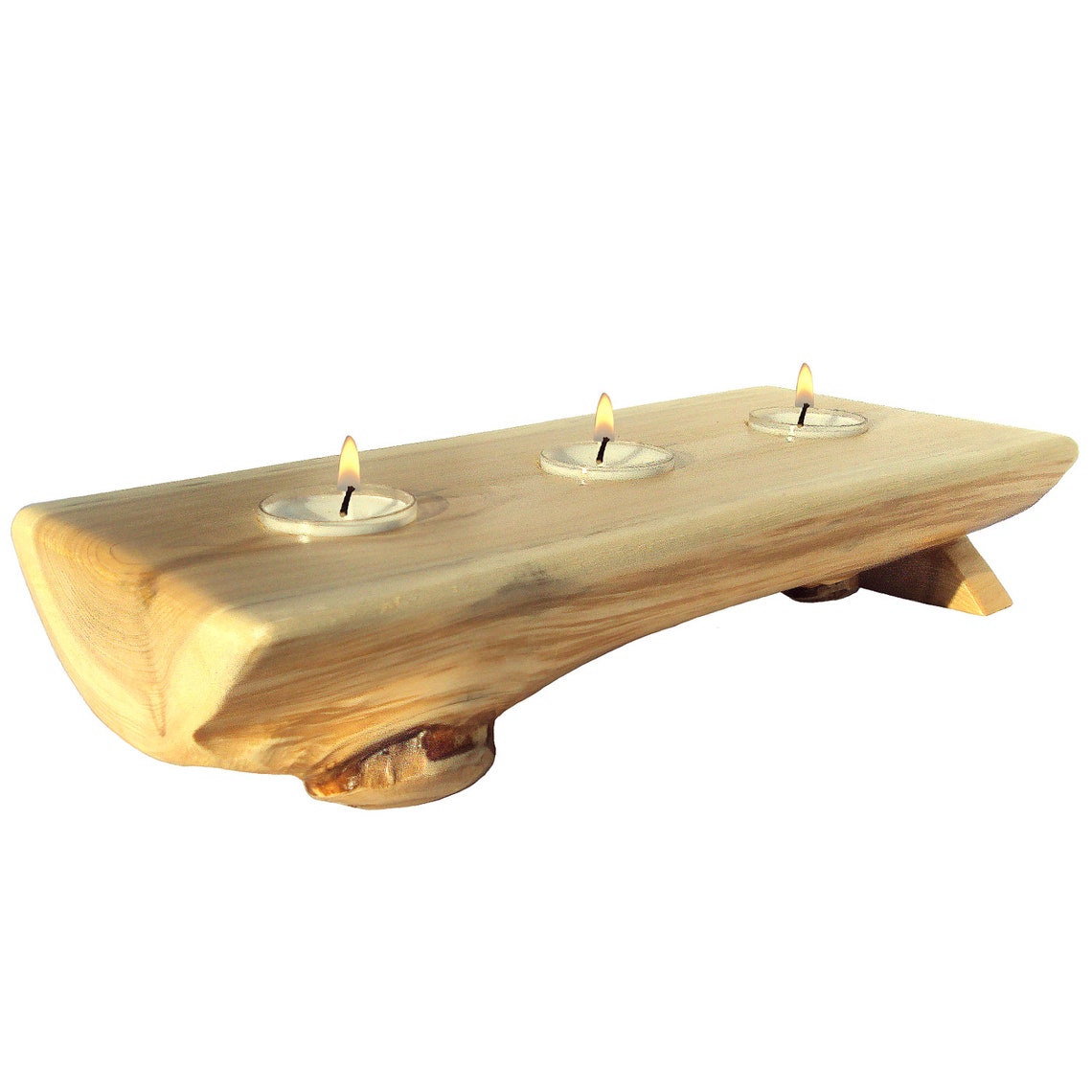 Cedar Log Candle Rustc Candle Holder Rustic Centerpieces Etsy