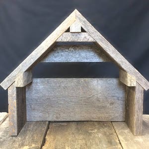 Nativity Stable, Nativity Creche Reclaimed Barnwood Manger, Nativity