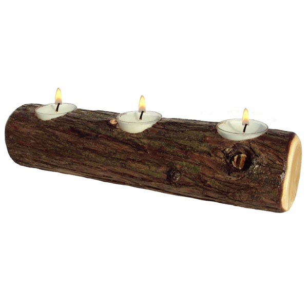 Cedar Log Candle, Log Candle Holder, Rustic Candle Holder, Cedar Candle
