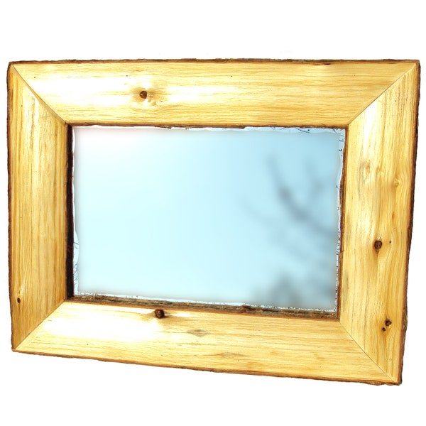 Half Log Framed Mirror, Log Mirror, Rustic Framed Mirror, Cabin Decorating