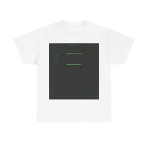 May include: A white short-sleeve t-shirt featuring a large, centered black rectangular graphic. The graphic contains small, faint text and the prominent green text "Powered by sprak and hope" positioned near the bottom of the black rectangle.