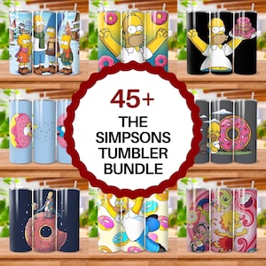 Puede incluir: Una colección digital de más de 45 diseños de vasos con los personajes de Los Simpson y donas. Los gráficos incluyen a Homer, Marge, Bart y Lisa en varias escenas con patrones de donas coloridos, fondos brillantes e ilustraciones.
