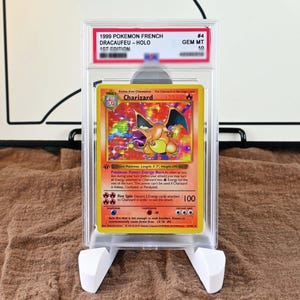 1999 Base Set Charizard 1st Ed - PROXY Slab PSA 10, Retro Gift for Gamers, Nerd Boyfriend Gift, Unique Birthday Present