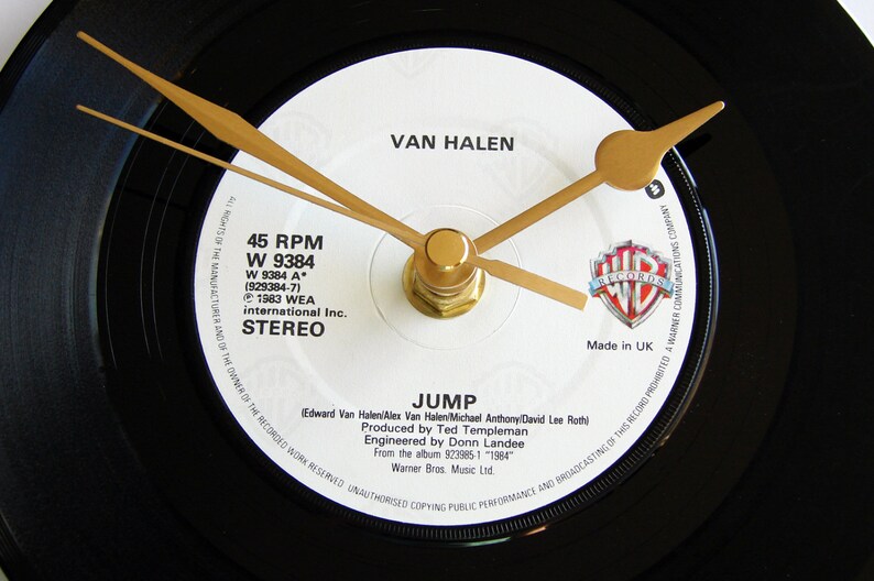 VAN HALEN Vinyl Record Clock JUMP 7 single Etsy