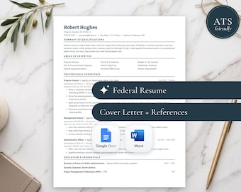 Modèle de CV fédéral compatible Google Docs et Word | Lettre de motivation USAJOBS + Suivi des candidatures
