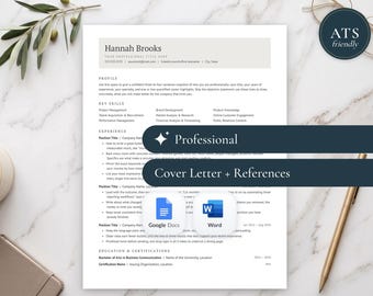 Modèle de CV moderne à police Serif, CV compatible ATS (Google Docs, Word) + Suivi des candidatures