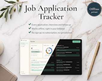 Suivi des candidatures | Application hors ligne de suivi de recherche d'emploi pour ordinateur, organisateur d'entretiens et de suivis, sans tableur ni abonnement