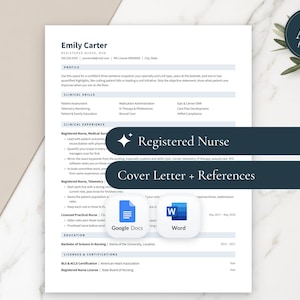 ATS Friendly RN Nurse Resume Template (Google Docs, Word) + Job Tracker