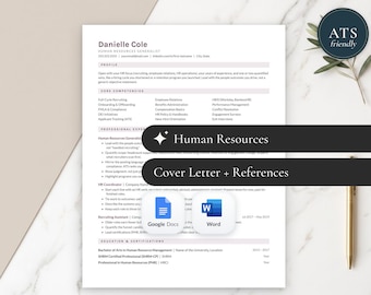 Modèle de CV pour généraliste RH | CV et lettre de motivation compatibles avec les systèmes de suivi des candidatures (Google Docs, Word) + Suivi des candidatures