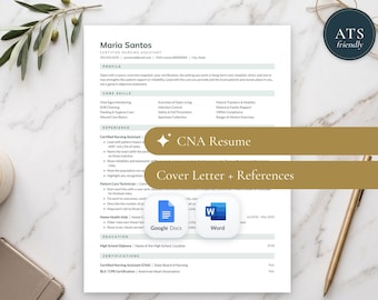 Modèle de CV d'aide-soignant(e) (Google Docs, Word) | CV, lettre de motivation et suivi des candidatures compatibles avec les systèmes de suivi des candidatures (ATS)