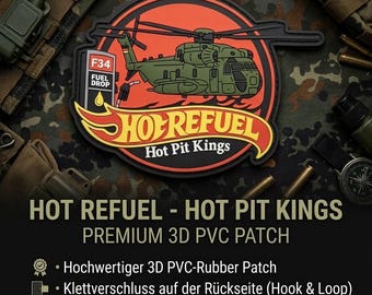 PVC-Rubber-Patch-Sikorsky CH53-Airforce-military-Army-Aufnäher-HOT Refuel-