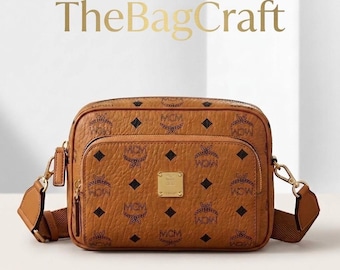 MCM Small Aren Crossbody Bag | Cognac Cowhide Leather Shoulder Purse