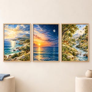 Genesis Creation Story Wall Art Set, Watercolor Biblical Prints (Digital Download)