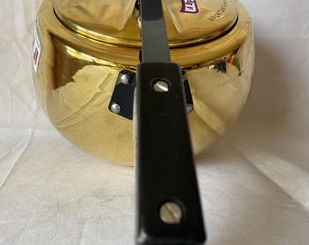 Olla de latón artesanal de 5 litros, utensilios de cocina tradicionales nepaleses / Olla a presión artesanal de latón de 5 litros, utensilios de cocina nepaleses hechos a mano