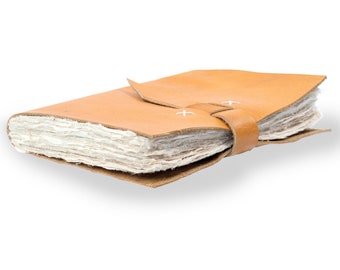 Handmade Leather Notebook – Deckled Edge Rice Paper & Lokta Paper
