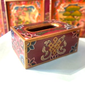 Porta carta velina tibetana fatta a mano, porta carta velina tradizionale fatta a mano, custodia in carta velina fatta a mano Eternal Tibet realizzata in Nepal