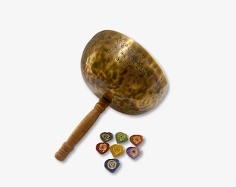 Sacred Metals Singing Bowl with Handle | Tibetan Singing Bowl | Professional Sound Therapy Bowl | Sound Bath | Sacred Tibetan Singing Bowl