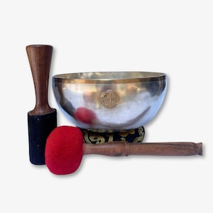 12&quot; Tibetan Full Moon Singing Bowl | Silver-Plated & Mantra Engraved | Handmade Meditation and Sound Healing Master Bowl from Nepal