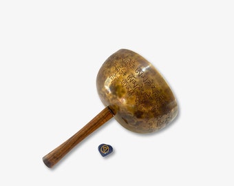High-Quality Harmony in Sound Throat Chakra G Note Tibetan Singing Bowl with Handle – Elevate Your Meditation and Healing Journey 20-30cm