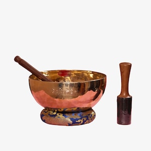Bol chantant tibétain de pleine lune | C du chakra racine | Bol de l'Himalaya battu à la main pour la méditation et la guérison par le son | Grand 30 cm/11,8 pouces