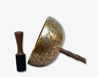 Sacral Chakra D Note Head Therapy Singing Bowl With Handle -Premium 7 Metal Singing Bowls for Sound Therapy,Meditation,Professional Quality