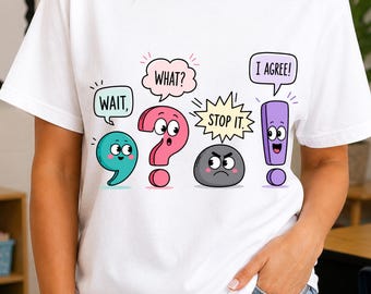 Funny Punctuation Marks PNG, Grammar Teacher PNG, English Teacher Png, ELA Teacher Sublimation Design, Reading Teacher Png, Classroom Humor