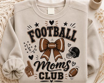 Football Mom PNG, Football Moms Club PNG, Football Bow PNG, Football Season Sublimation Design, Sports Mom Shirt, Game Day Sublimation